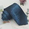 Handmade Men's 8cm Black Grey Striped Jacquard Silk Tie