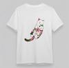 Women's Plus Size Classic T-Shirt  Cat With Floral And Cherry Print Cotton Tee