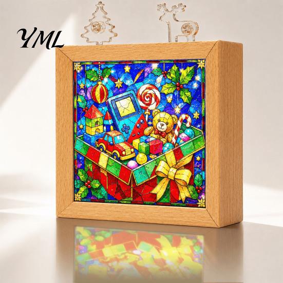 Artistic Bedtime Atmosphere Lamp DIY Acrylic Puzzle LED Night Light, Christmas Town Jigsaw Lamp, Hand Modern Home Illumination Decor Assembled