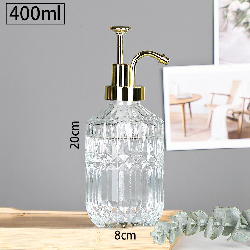 Стеклянный дозатор для мыла, дозатор для шампуня и геля для ванной комнаты, прозрачный сменный флакон, контейнер для лосьона, бутылка с пресс-насосом