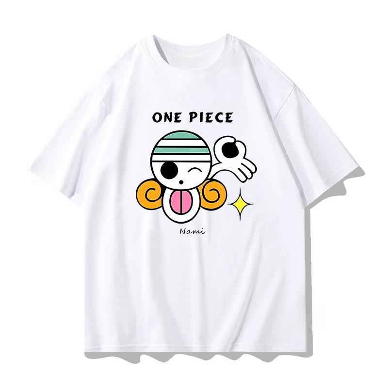 ONE PIECE Аниме Пиратские Шорты с Коротким Рукавом Мужская Летняя Футболка Луффи Зоро Меи Детская Одежда Французский Модный Бренд