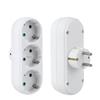 European/German Power Conversion Plug: 1-to-3 Socket Adapter