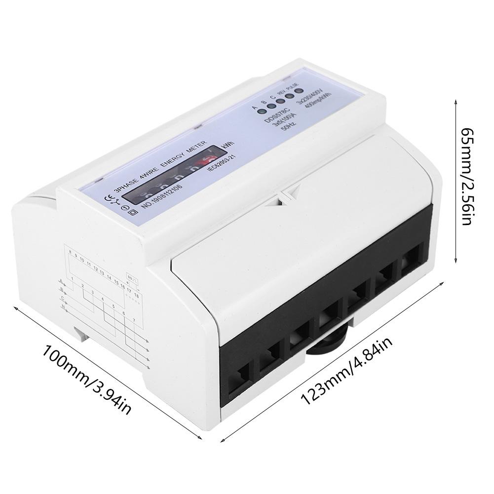3 фазы 4 провода 380 В переменного тока счетчик энергии DIN рейка ваттметр счетчик импульсов электроэнергии