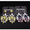 Fashion Big-Name Earrings, Colorful Rhinestone Gemstone Big Earrings, Women'S Exaggerated Retro Accessories