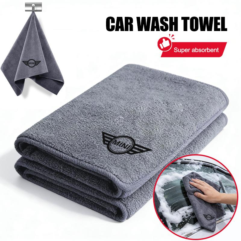 BBIO8 Car Double-Faced Plush Absorbent Towel Cleaning Cloth For BMW Mini Cooper One S JCW F55 F56 F57 F60 Coupe R50 R53 R56 R5 Sticker