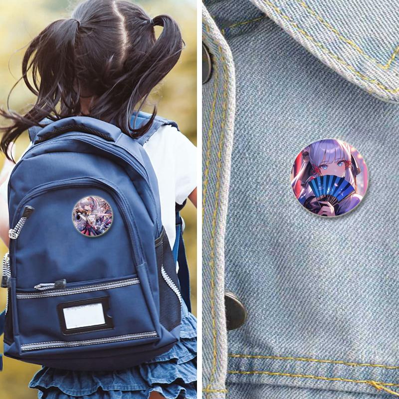 32/44/58 мм значок Камисато Аяка из мультфильма милые жестяные броши ручной работы креативные эмалевые булавки для одежды рюкзак подарочные ювелирные изделия аксессуары