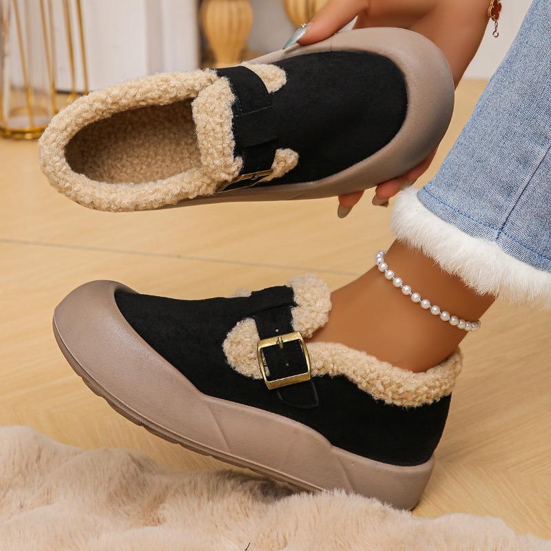 Winter Velvet Non-slip Thickened Warm Cotton Shoes New Snow Short Boots Fashionable Versatile Outdoor Women's Cotton Shoes