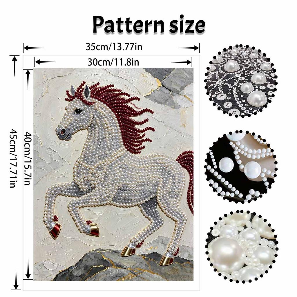 Animal Pearl Painting DIY Majestic Horse Pearl Painting Art Luxury Gift Home Decoration