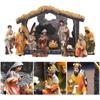 12pcs Christmas Manger Decorations Set Nativity Scene Set Resin Tabletop Nativity Set Resin Nativity Figurines Home Living Room