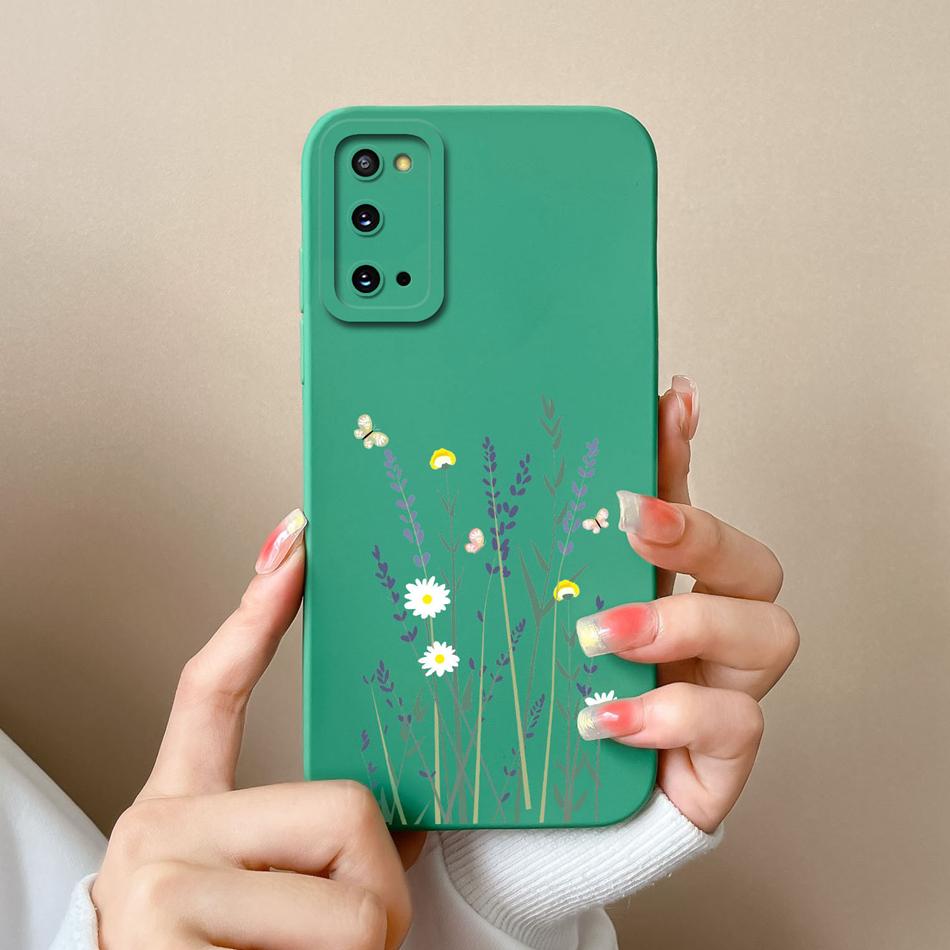 Case For Samsung Galaxy S20 FE Plus Ultra Cute Soft Liquid Silicone Full Protection Bumper For Samsung S 20 GalaxyS20 Coque Gift