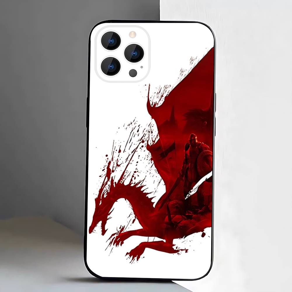Чехол для телефона Dragon A-Age Inquisition для iPhone 17,16,15,14,13,12, Pro, Max, Plus, E, SE4, Air, Mini Черный Мягкий