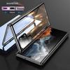 360 Magnetic Adsorption Metal Case For Samsung Galaxy S24 S23 FE S22 Ultra S21 Plus Full Lens Protector Double Sided Glass Cover For iPhone 14 Pro Max