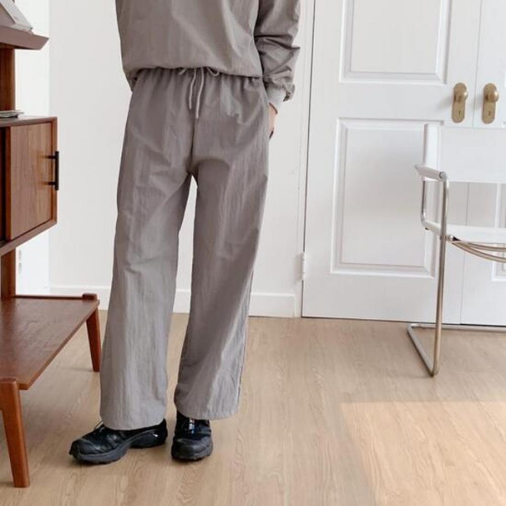 New Arrivals Open Run Women Nylon Wide Strap Crinkle Pants