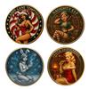 Christmas Temptation Coin Pin-Up Inspired Adults Holiday Token Metal Collectible Coin Decoration Round Keepsake Badge Stocking Stuffer Gag Gift