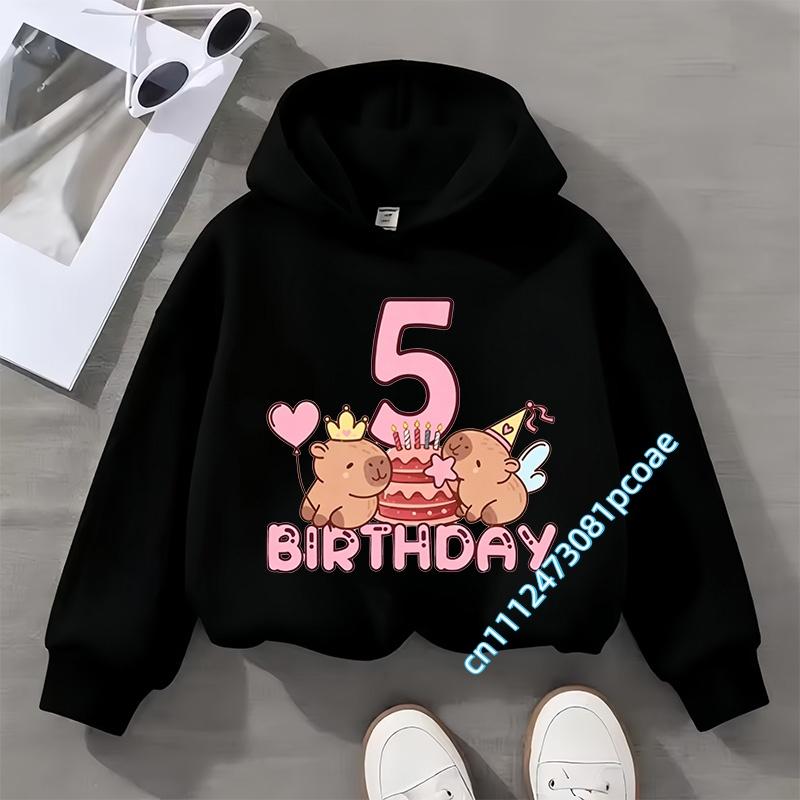 2-8 years old children's hooded sweatshirt - Kabibara girl cute casual shirt - Boy sports shirt - Cartoon print long sleeve