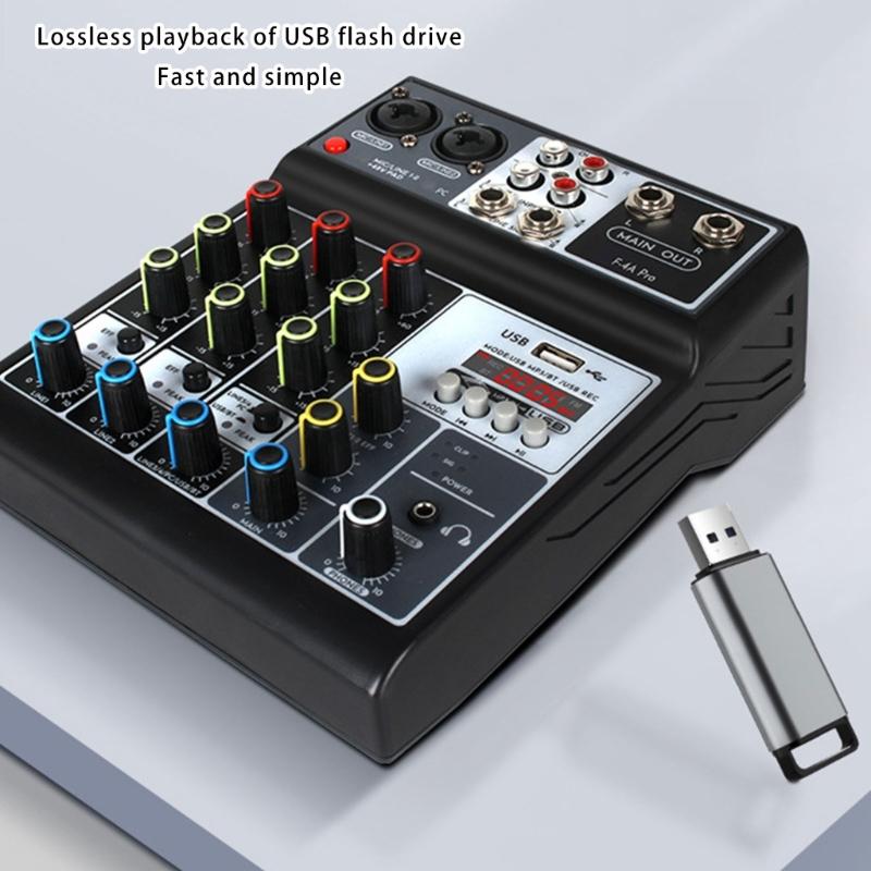 Высокопроизводительный 4-канальный DJ-микшер с поддержкой Bluetooth, USB-интерфейсами для компьютера и звуковыми эффектами для живого и записанного звука
