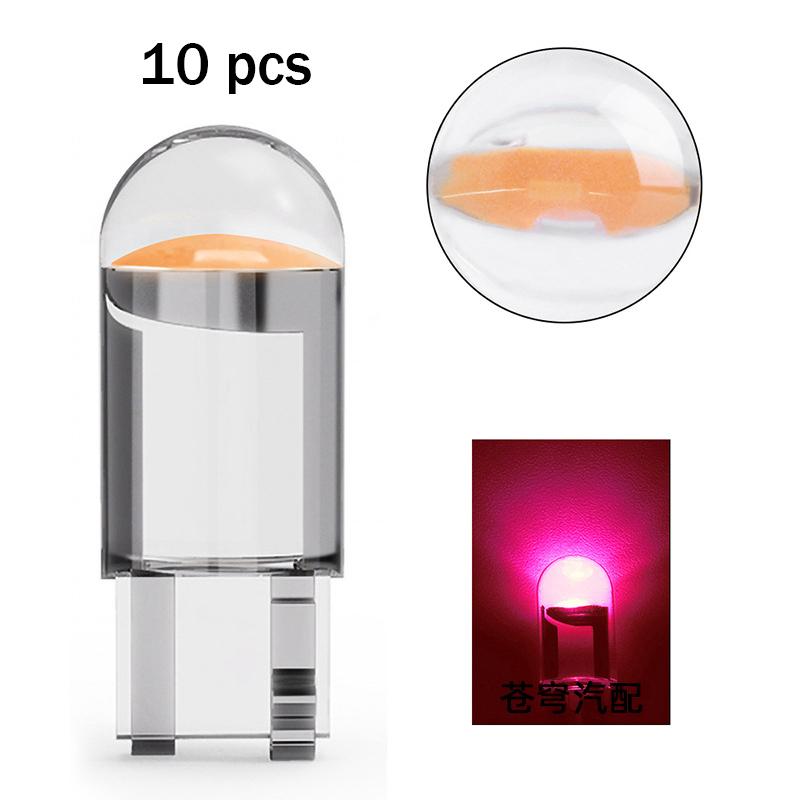 10Pcs Led T10 Car Light COB Glass 6000K White Auto Automobiles License Plate Lamp Dome Read DRL Bulb Style 12V Led Light for Car Dome Lights 6