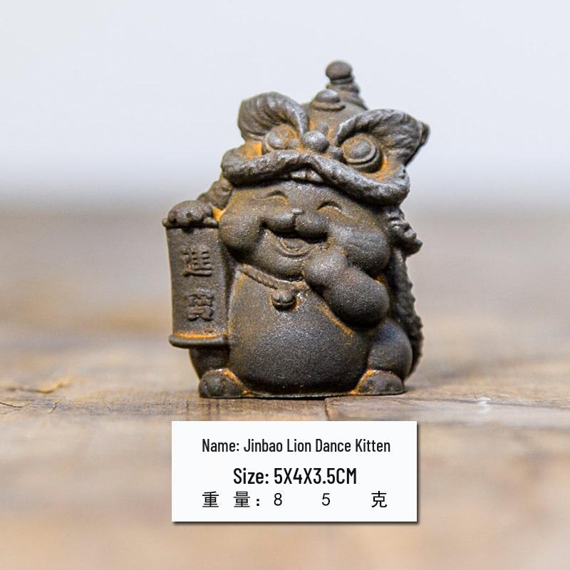 Пробуждающийся Лев Денежный Кот Орнамент - Китайский Национальный Тренд Домашний Декор, Высококачественное Ручное Изделие для Рабочего Стола Гостиной.