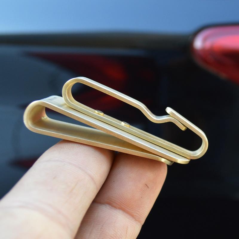 Ретро брелок из латуни и меди с подвеской на пояс и кольцом-пряжкой