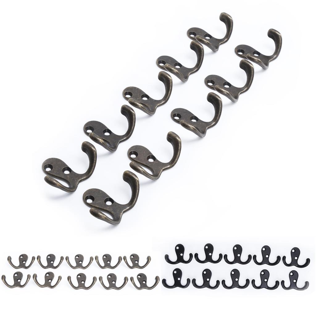 10 шт. крючков для одежды, маленькие, с двойным зубцом, устойчивые к ржавчине, прочные, удобные, настенные, для Coa