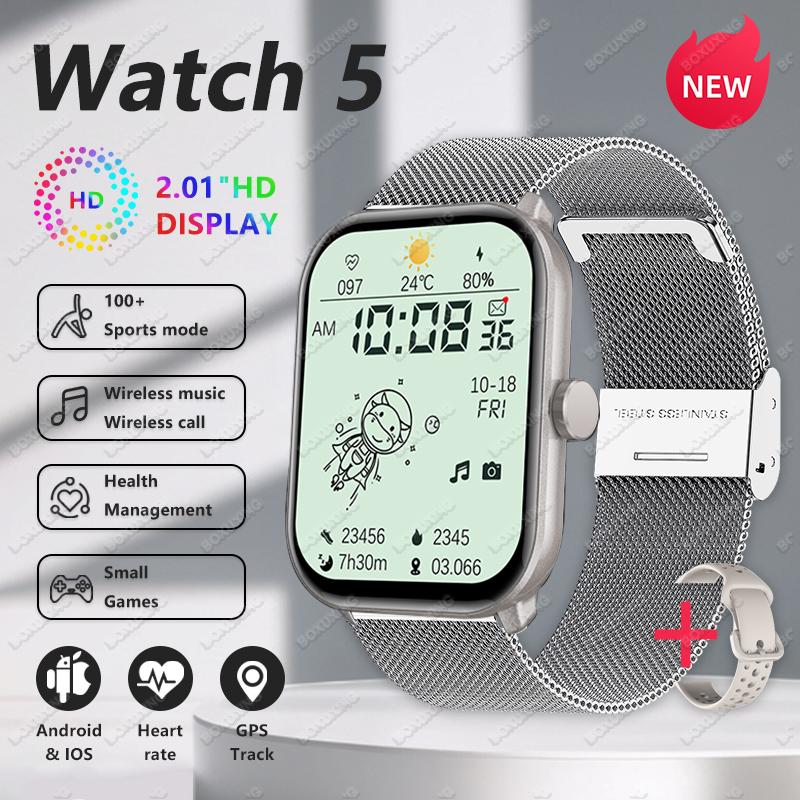 Новые умные часы с GPS-треком, 2,01-дюймовый Ultra HD экран, отслеживание движения и бега, монитор сердечного ритма, Bluetooth-звонки, умные часы