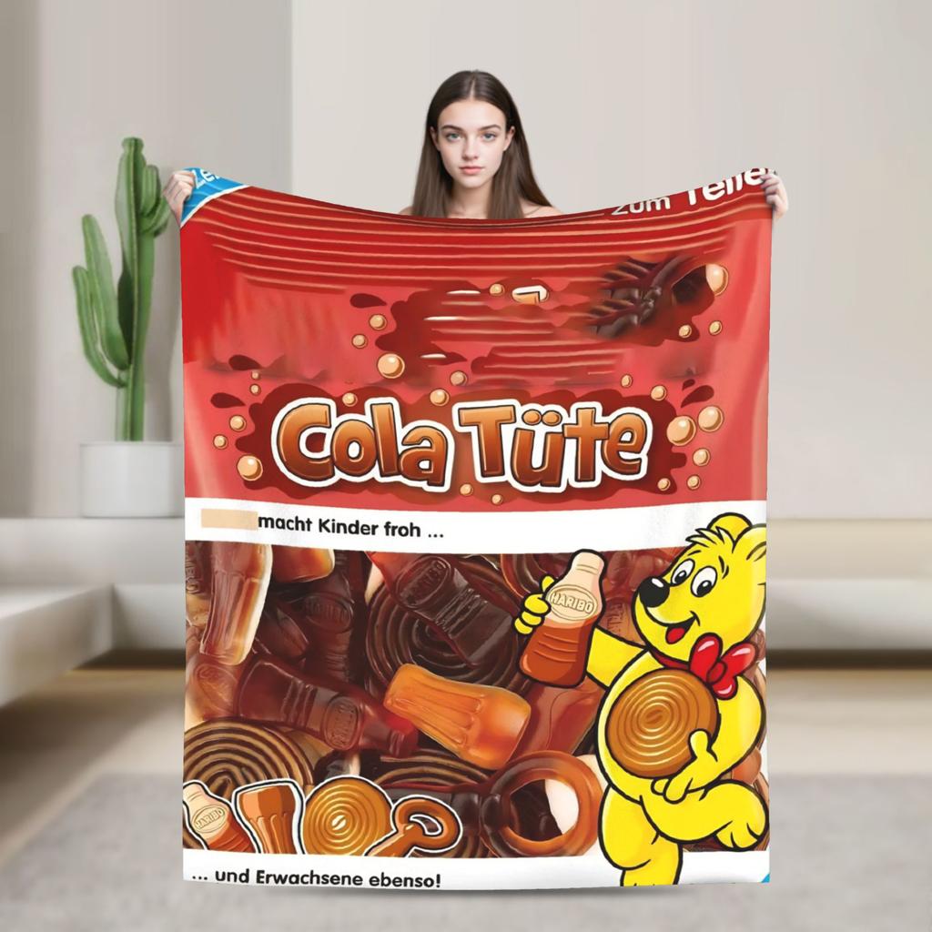 Фланелевые одеяла с конфетами Haribo, супермягкое покрывало для декора дома, путешествий в самолете, покрывало на кровать, диван-кровать