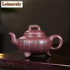 330ml Yixing Purple Clay Teapots Handmade Tripodia Pot Raw Ore Dragon's Blood Sand Mud Tea Maker Kettle With Strainer Zisha Tea