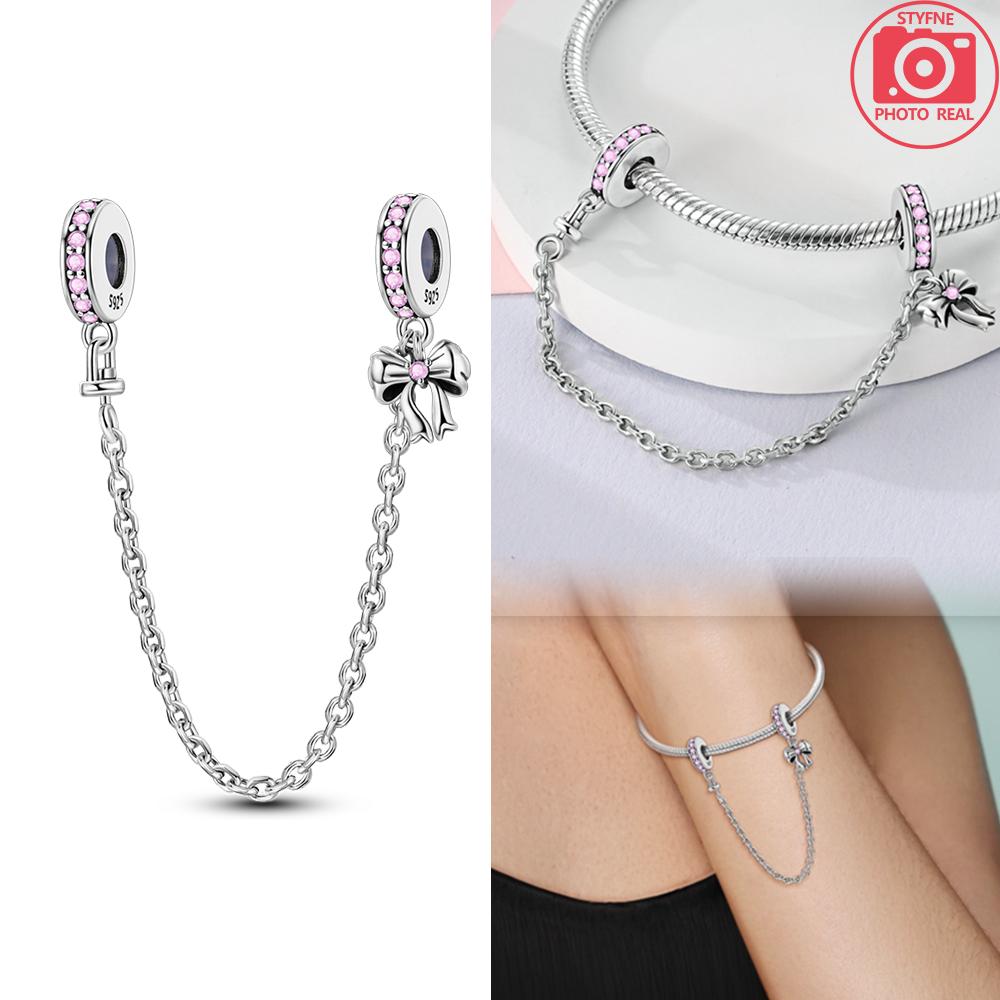 Copper Pendant Pink Ballet Girl Bow Charms Beads Fit Original Bracelet Necklace Jewelry Making For Women Diy