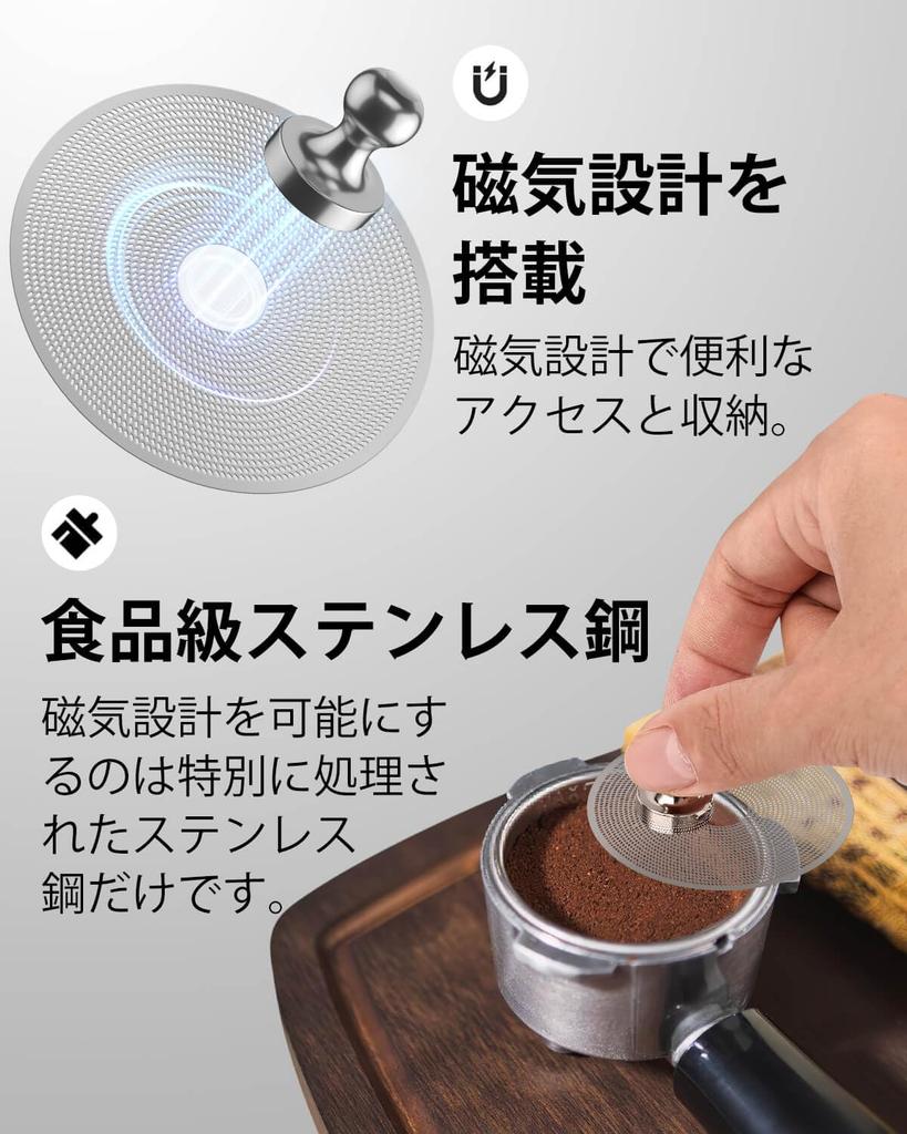 58.5mm Hollow Espresso Pack Screen - 0.2mm Ultra-Thin Pack Screen, Stainless Steel Reusable Coffee Filter with Magnetic Attachment, Compatible with