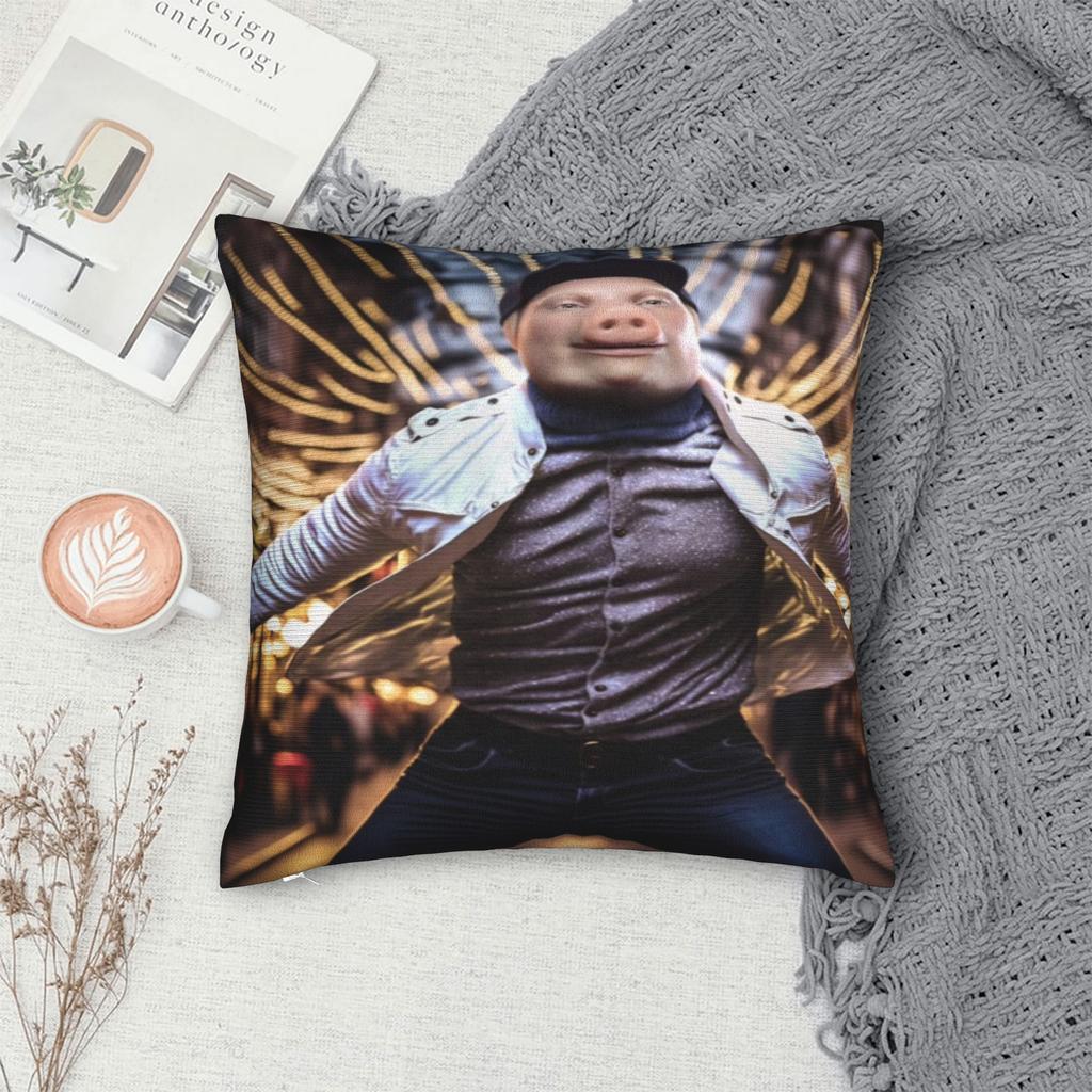 John Pork is calling Pillowcase Accessories Soft Cushion Cover Pillow Covers Home Decorations Zipper Multiple Sizes