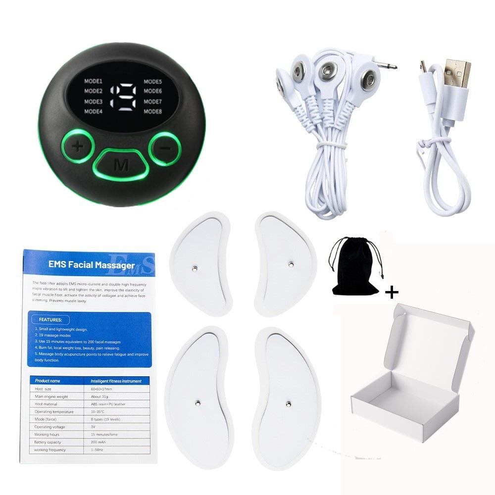Новый трансграничный массажер для лица EMS, импульсный низкочастотный косметический инструмент в форме полумесяца, V-образный стимулятор мышц лица, подтягивающий лицо