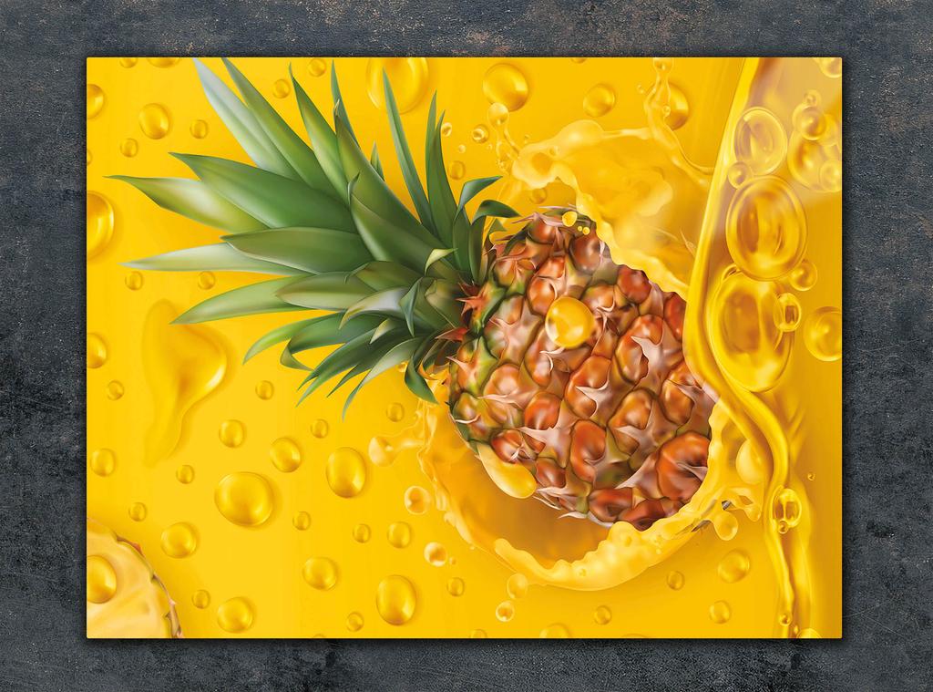 SZKLANA DESKA DO KROEJNIA 30x22 ANANAS