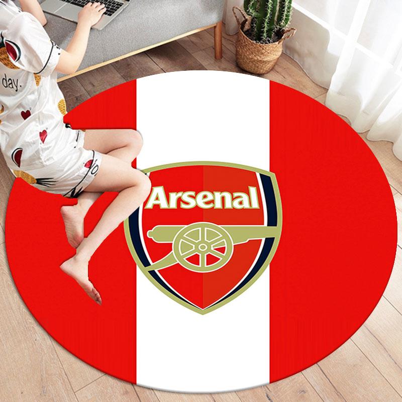Arsenal F Round Area Rug,Carpet Rug for Living Room Bedroom Sofa Playroom Decor,Non-slip Floor Mat