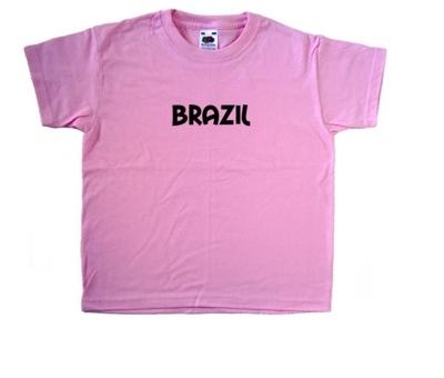 Brazil text Pink Kids T-Shirt
