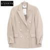 UNITED ARROWS Beige Linen Double Breasted Jacket Jacket 34 beigeUsed