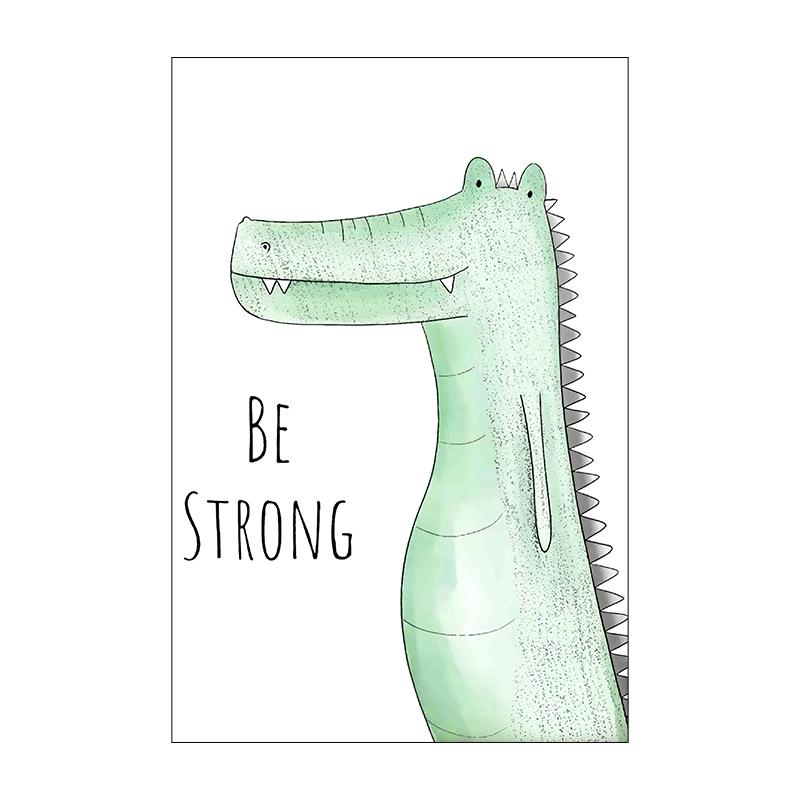 Картина на холсте с изображением животных из мультфильмов Лев Обезьяна Крокодил Принт Декор для детской комнаты Настенный декор для гостиной Постер со слоном для домашнего декора Без рамки