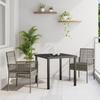 VidaXL 3-Piece Garden Dining Set with Grey Cushions Poly Rattan 3379877