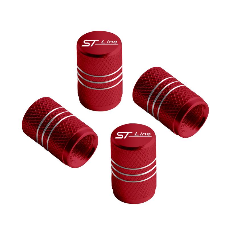 ST Line Emblem Badge Car Wheel Tire Valve Caps Tyre Stem Covers For Ford Fiesta Focus Mondeo Puma Kuga Galaxy Escort z225 Accessories