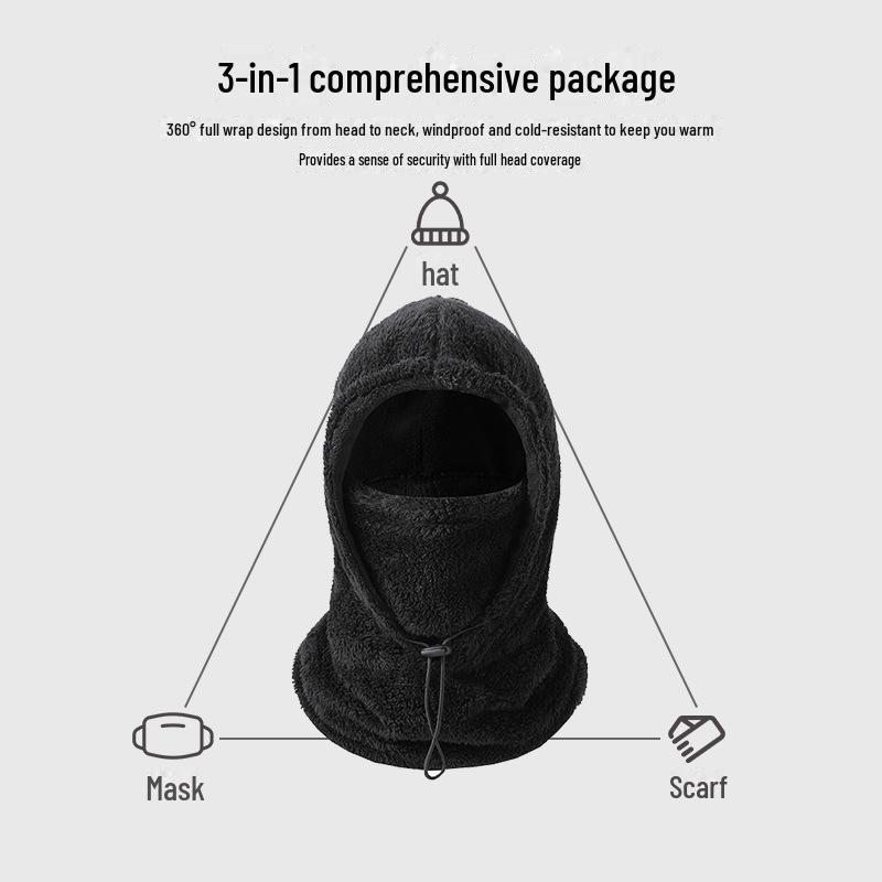 Утепленная флисовая маска-балаклава для лыж и велоспорта - Ветрозащитный воротник для шеи для осени/зимы