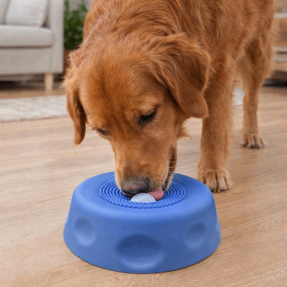 Rolling Ball Dog Licking Bowl Anti-slip Pet Slow Feeder Portable Pet Feeding Bowl Wet Snack