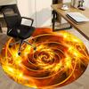 1pc Golden Spiral Chair Carpet for Office, Round Polyester Mat, Indoor Decor for Office, Washable Non-slip Carpet yy251219122
