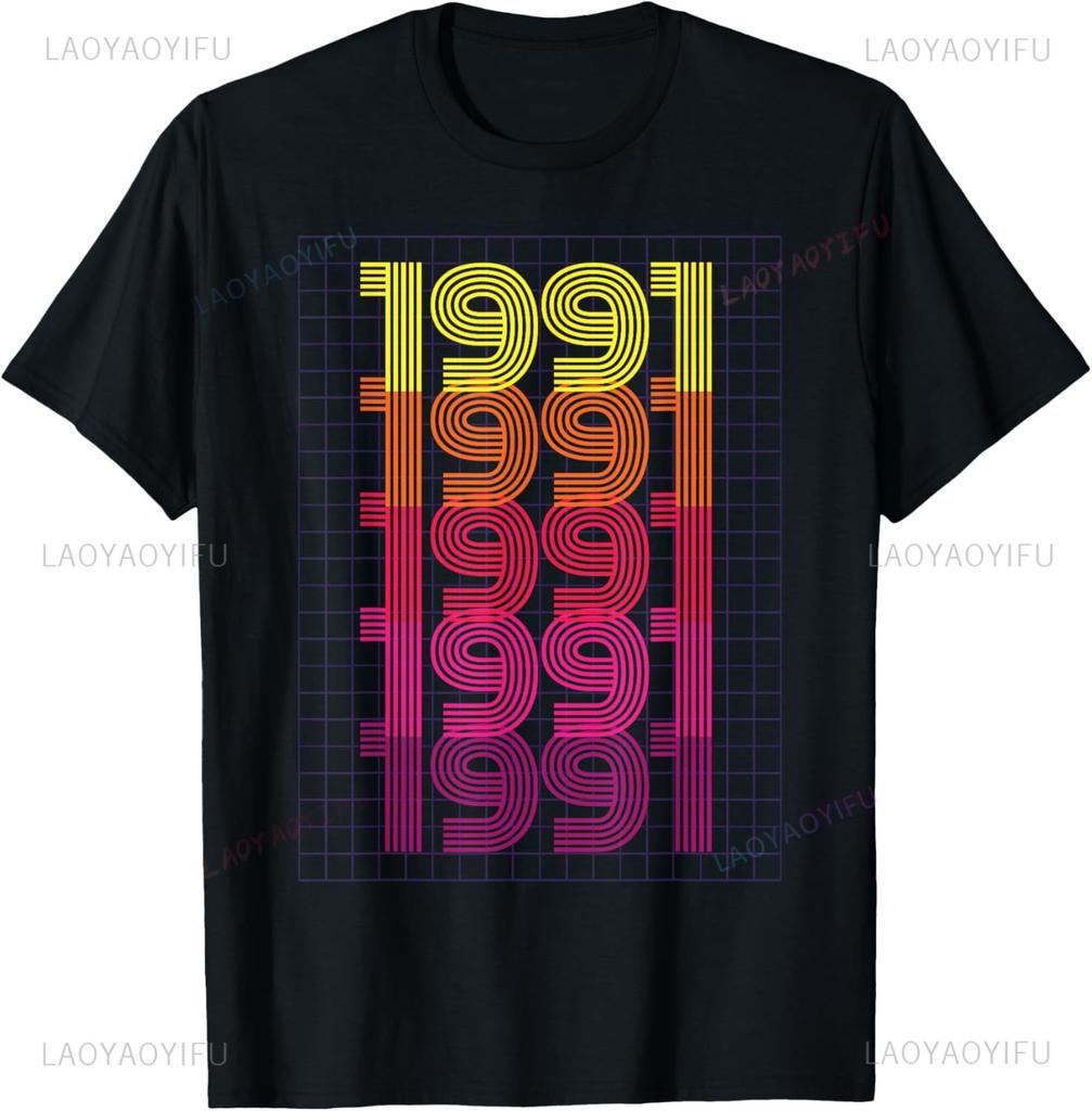 Classic 1991 Varsity Vintage College Style 34rd Birthday Custom Printed Graphic T Shirts Print on DeUnisexd Camiseta Hombre