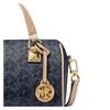 Michael Kors Грейсон Металлик Застежка-молния Покрытый холст Сумка Бостон Ручка Плечевая Сумка через плечо Маленькая Женская Темно-синий