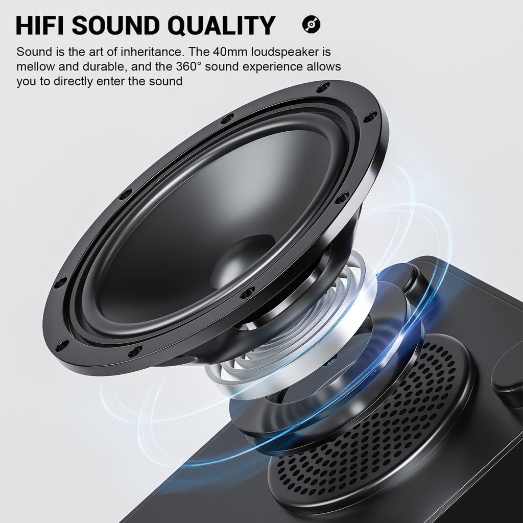 KO-STAR BT5.3 Воспроизведение через динамик Портативная беспроводная колонка с винтажным дизайном проигрывателя AUX