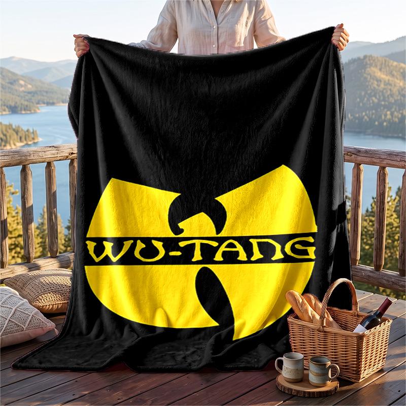 Warm Flannel Blanket Wu Tang Clan Pattern, Lightweight Comfortable Throw Blanket for Bed Sofa Use