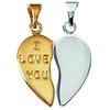 [D7385] - Two-tone 'Ames Soeurs' Gold Plated Pendant - 18x18 Mm