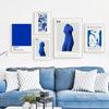 Абстрактная скульптура на холсте, бохо Матисс, Pantone, принт для настенного искусства, украшение для дома, абстрактная синяя обнаженная скульптура