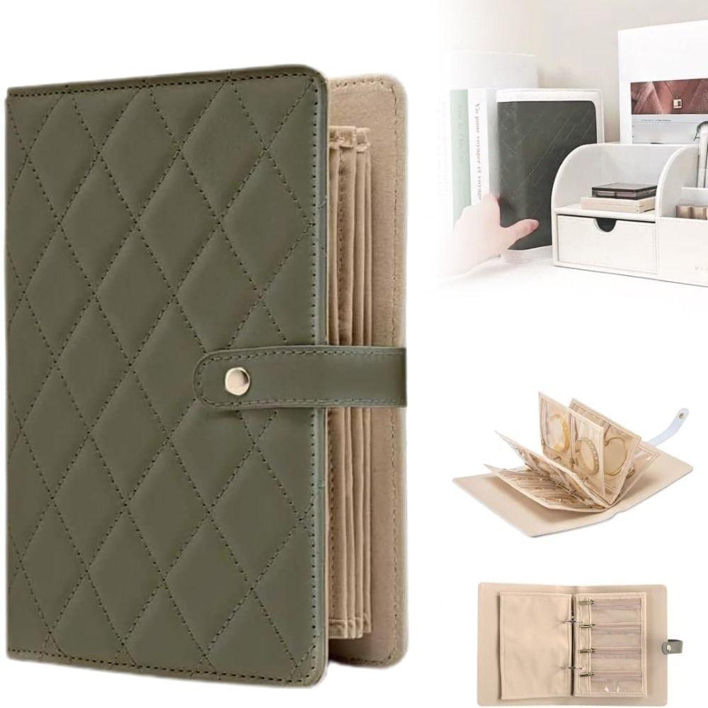 Velvet Necklace Binder Storage Book with Zipper Jewelry Packaging Box Jewelry Organizer for Women