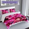 3pcs Custom Name Demon Slayer Tanjiro Kamado Set,Includes 1 Duvet Cover and 2 Pillowcases,All-season Bedroom Decor