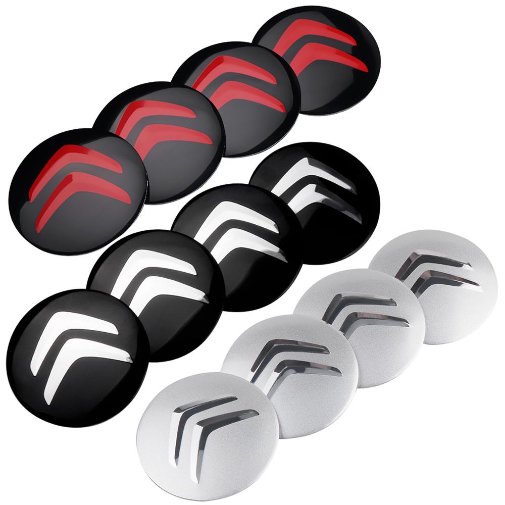 XKJC9 Car Styling 4PCS 56/60mm Car Tire Hub Center Cap Decoration Stickers For Citroen C3 C4 Picasso C4L C-ELYSEE DS DS3 DS4 Berlingo